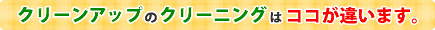 クリーンアップのクリーニングはココが違います。